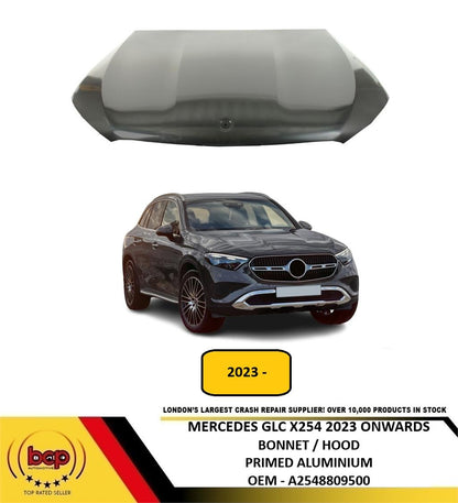 MERCEDES GLC X254 2023 ONWARDS BONNET HOOD PRIMED ALUMINIUM INSURANCE APPROVED