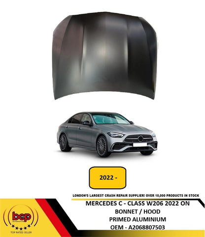 MERCEDES C CLASS W206 2022 ONWARDS BONNET HOOD PRIMED ALUMINIUM OEM QAULITY
