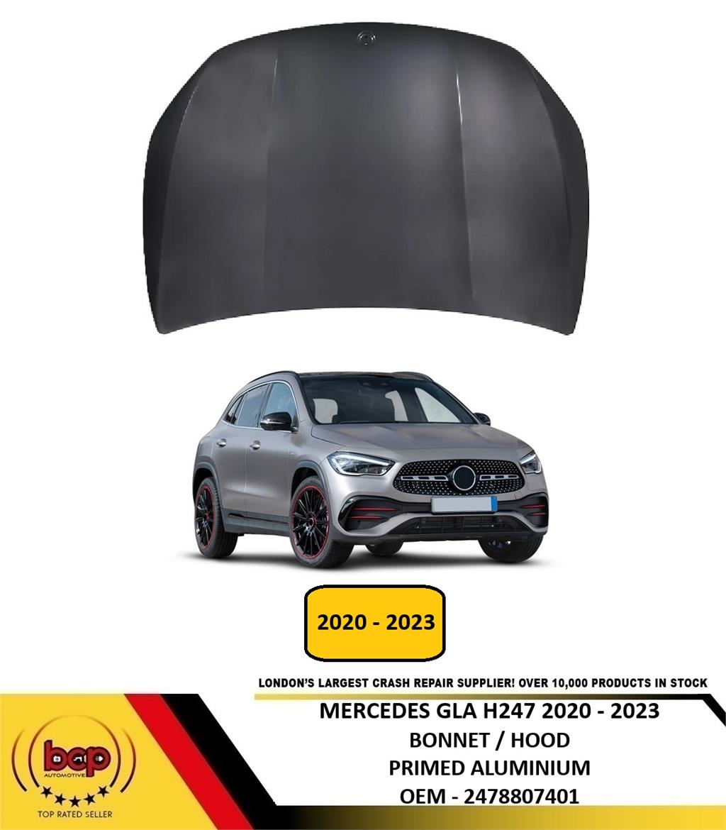 MERCEDES GLA H247 2020 –2023 BONNET HOOD PRIMED ALUMINIUM INSURANCE APPROVED NEW