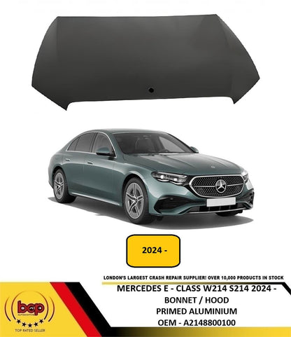 MERCEDES E - CLASS W214 S214 2024 ONWARDS BONNET HOOD PRIMED ALUMINIUM NEW