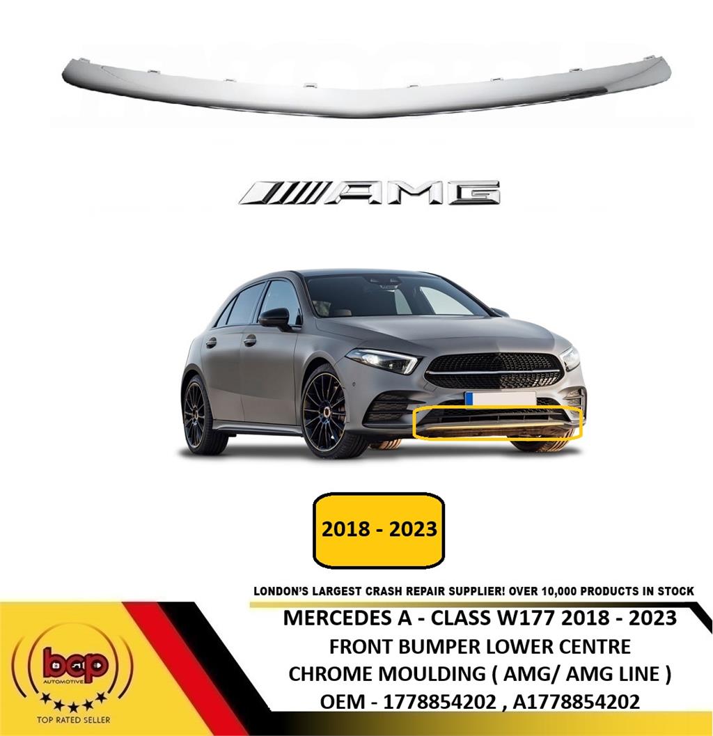 MERCEDES A CLASS W177 2018-2023 FRONT BUMPER CENTRE CHROME MOULDING AMG LINE