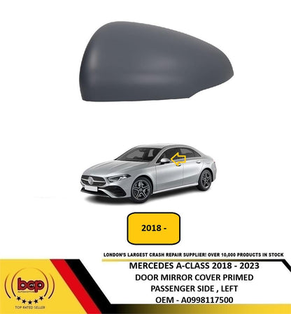 MERCEDES A-CLASS W177 V177 2018 ON DOOR MIRROR COVER PRIMED PASSENGER SIDE LEFT