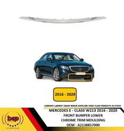 MERCEDES E - CLASS W213 2016 - 2020 FRONT BUMPER LOWER MOULDING CHROME TRIM NEW
