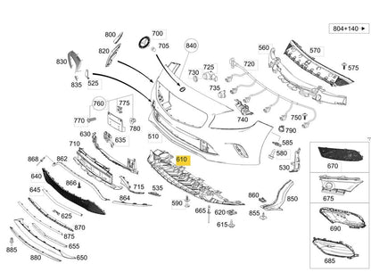 MERCEDES A CLASS W176 2015-2018 FRONT BUMPER UNDERTRAY SHIELD SPOLIER 1768850736