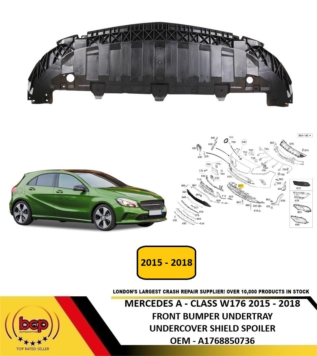 MERCEDES A CLASS W176 2015-2018 FRONT BUMPER UNDERTRAY SHIELD SPOLIER 1768850736