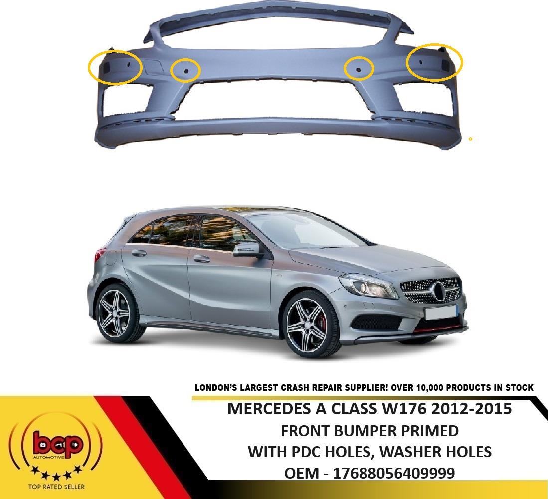 MERCEDES A CLASS W176 2012 – 2015 FRONT BUMPER PRIMED AMG LINE WITH PDC HOLES