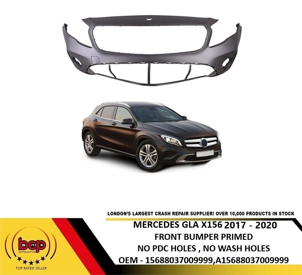 MERCEDES GLA X156 2014 – 2017 FRONT BUMPER PRIMED NO PDC NO WASH HOLES NOT AMG
