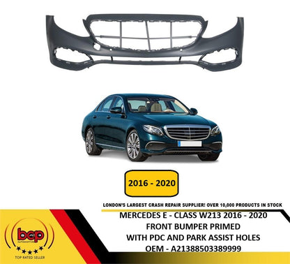 MERCEDES E CLASS W213 2016 – 2020 FRONT BUMPER PRIMED WITH PDC SENSOR HOLE