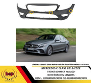 MERCEDES C CLASS 2018 - 2022 W205 FRONT BUMPER PRIMED WITH PARKING SENSOR HOLES