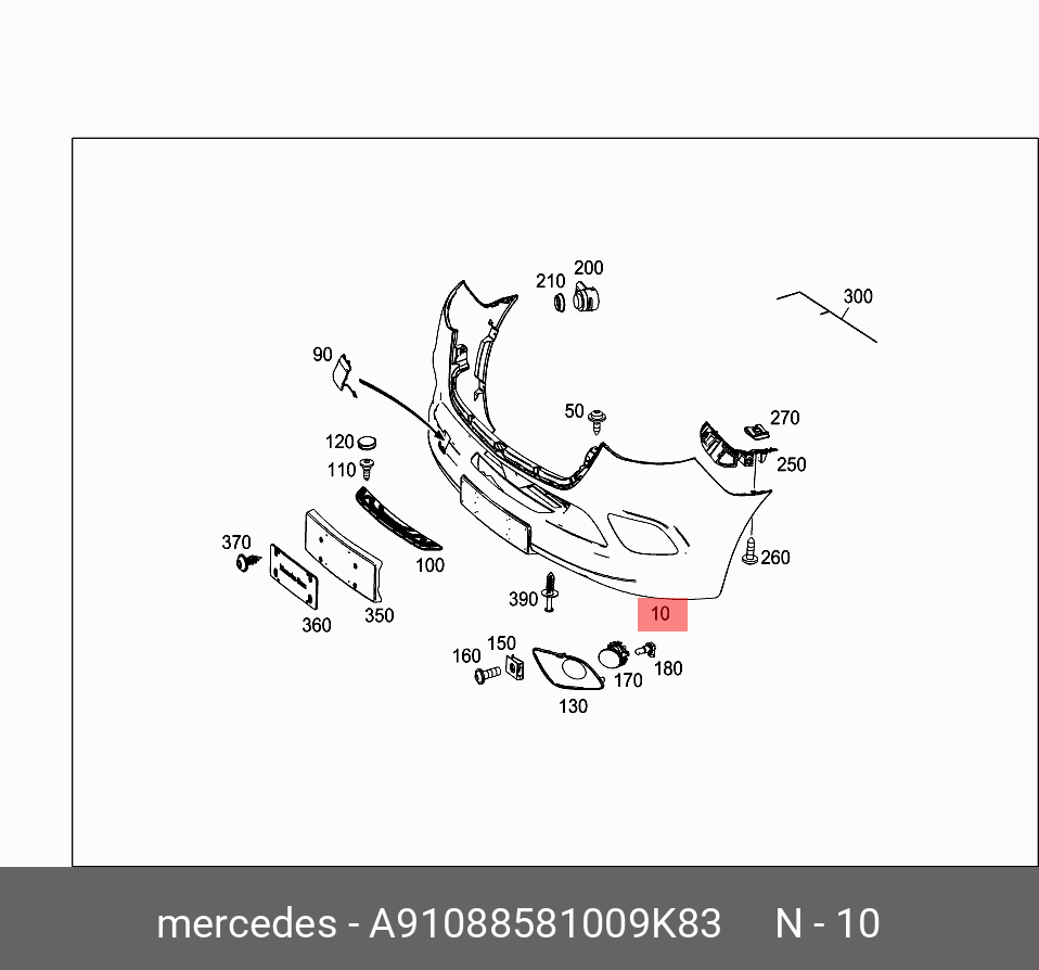 MERCEDES SPRINTER 2018 ON FRONT BUMPER WITH FOG HOLES TEXTURED NO PARKING SENSOR