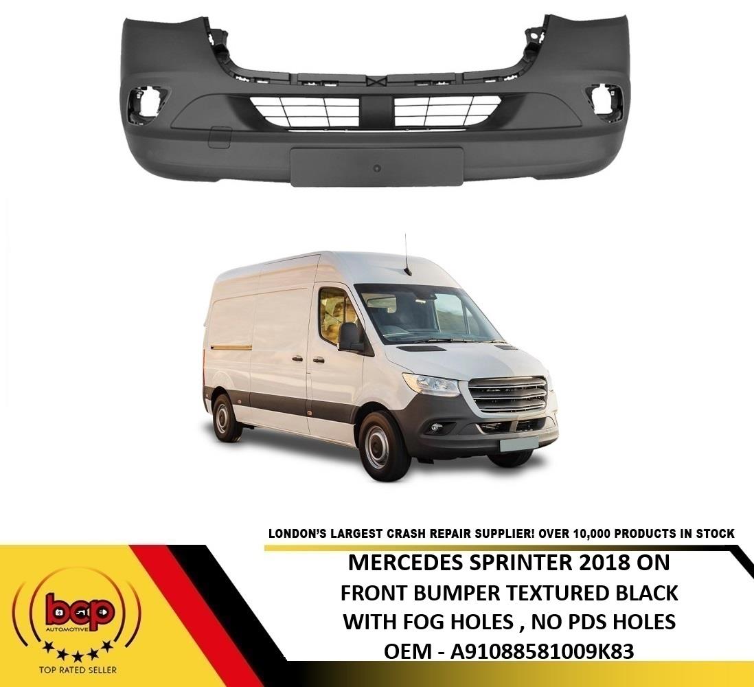 MERCEDES SPRINTER 2018 ON FRONT BUMPER WITH FOG HOLES TEXTURED NO PARKING SENSOR