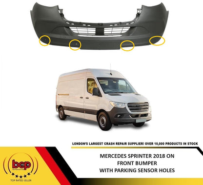 MERCEDES SPRINTER 2018 ONWARDS FRONT BUMPER WITH PARKING SENSOR HOLES