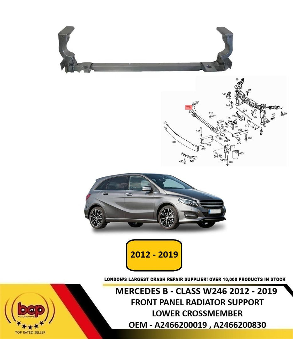 MERCEDES B-CLASS W246 2012 - 2019 FRONT PANEL LOWER RADIATOR SUPPORT CROSSMEMBER
