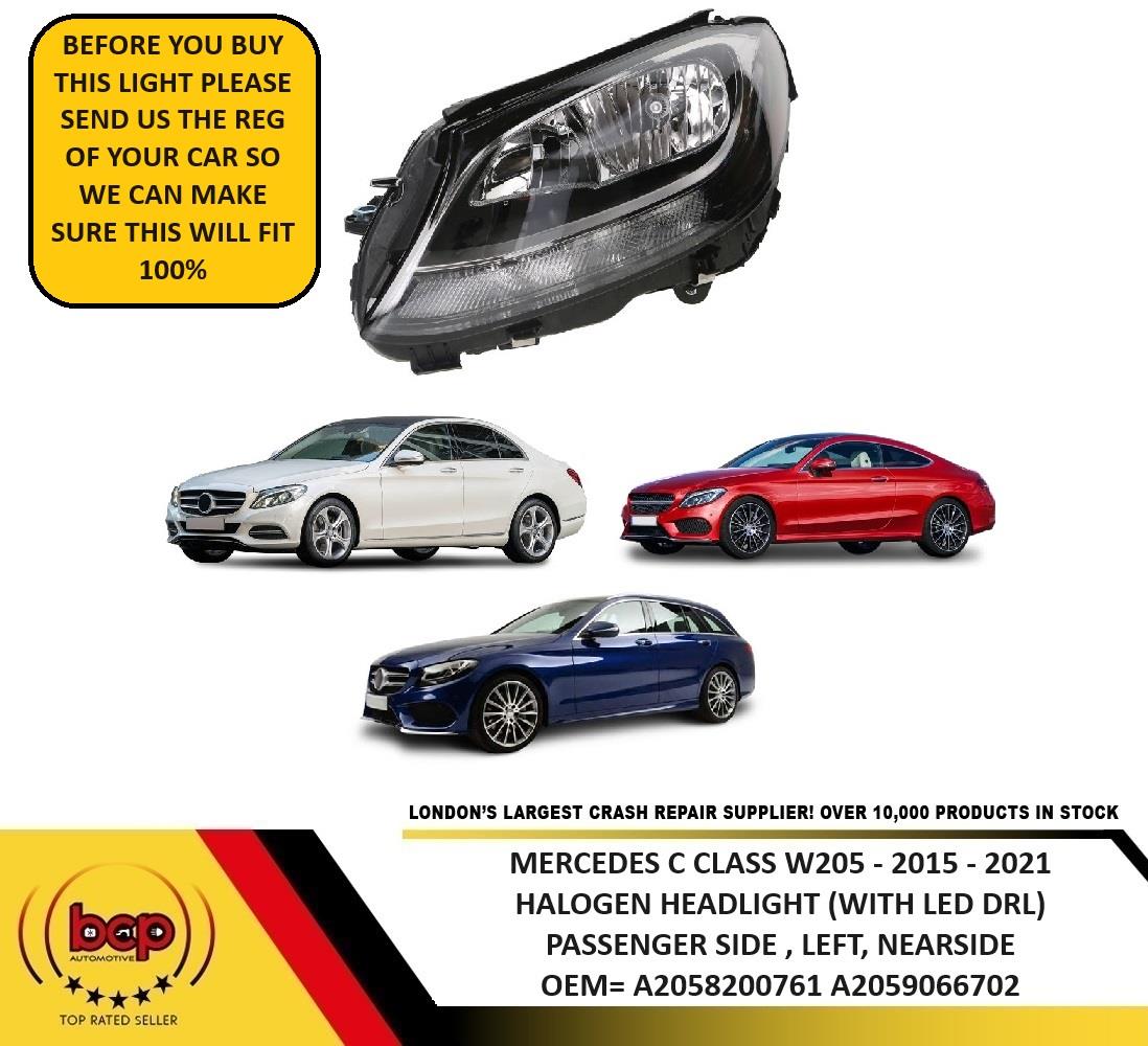 MERCEDES C CLASS 2015 - 2021 W205 HEADLIGHT HEAD LAMP LEFT PASSENGER SIDE LED