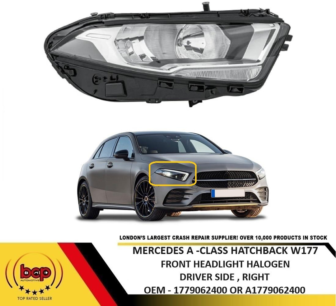 MERCEDES A CLASS W177 2018 - 2023 HEADLIGHT HALOGEN LED DRL DRIVER SIDE  HELLA