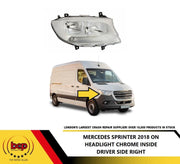 MERCEDES SPRINTER 2018 ONWARDS HEADLIGHT HEADLAMP CHROME DRIVER SIDE RIGHT RHS