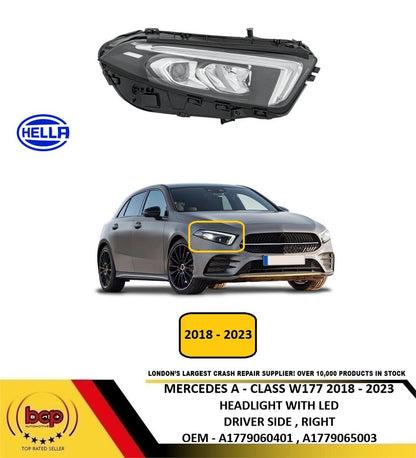 MERCEDES A CLASS W177 2018 - 2023 HEADLIGHT LED DRIVER SIDE RIGHT NEW
