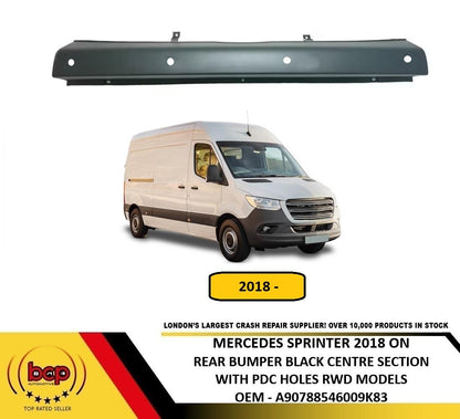 MERCEDES SPRINTER 2018 ON REAR BUMPER CENTRE WITH PARKING SENSOR HOLES NO STEP