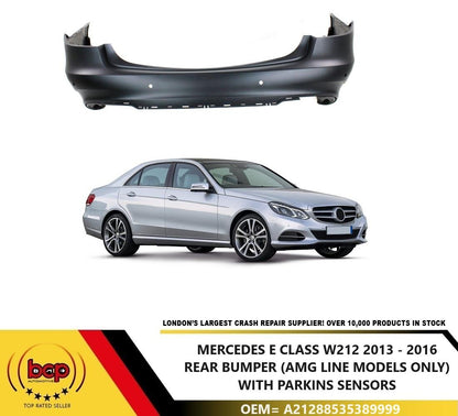 MERCEDES E CLASS W212 2013 – 2016 REAR BUMPER WITH PARKING SENSORS AMG LINE