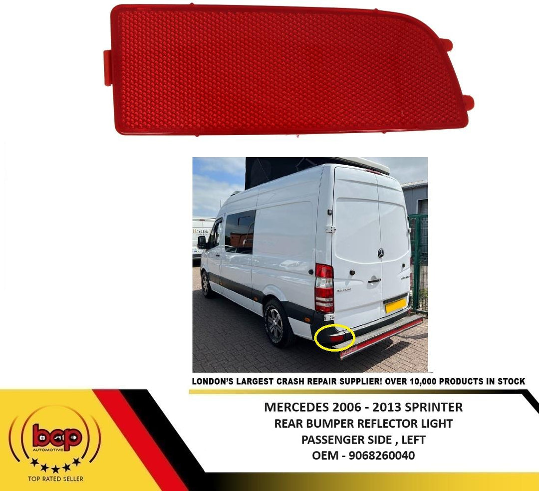 MERCEDES SPRINTER 2006 - 2018 REAR BUMPER LIGHT REFLECTOR CORNER LIGHT FOG LEFT