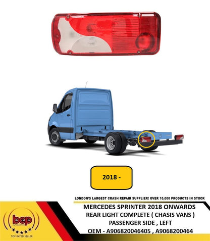 MERCEDES SPRINTER 2018 ON REAR LIGHT LAMP CHASIS LUTON PICKUP VANS