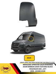 MERCEDES SPRRINTER VS30 2018 ONWARDS DOOR MIRROR COVER BLACK PASSENGER SIDE LEFT
