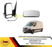 MERCEDES SPRINTER 2018 ONWARDS DOOR MIRROR LOWER GLASS LEFT DEAD ANGLE BOTTOM