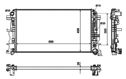 VW CRAFTER 2006 - 2017 RADIATOR WATER COOLER NEW 2E0121253B 9065000002