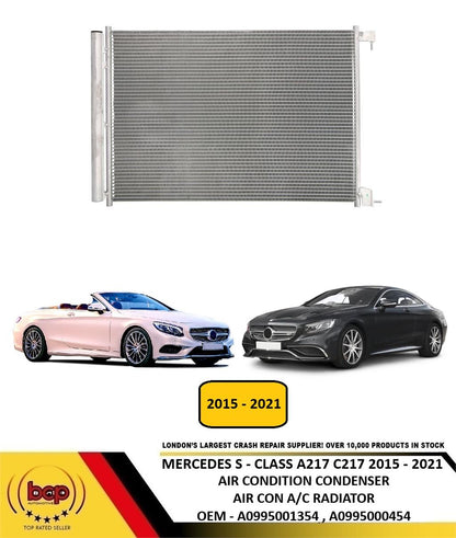 MERCEDES S - CLASS A217 C217 2015 - 2021 AIR CONDITION CONDENSER A/C AIRCON RADIATOR WITH DRYER
