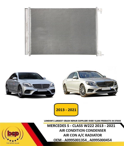 MERCEDES S - CLASS W222 2013 - 2021 AIR CONDITION CONDENSER A/C AIR CON RADIATOR WITH DRYER