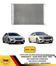 MERCEDES S - CLASS W222 2013 - 2021 AIR CONDITION CONDENSER A/C AIR CON RADIATOR WITH DRYER