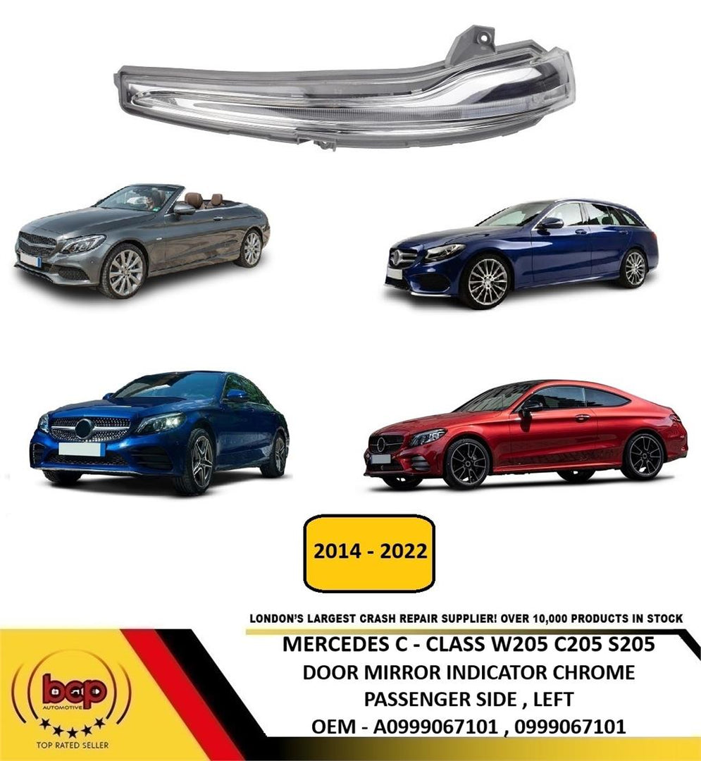MERCEDES C CLASS W205 C205 S205 2014 - 2022 DOOR MIRROR INDICATOR CHROME LEFT