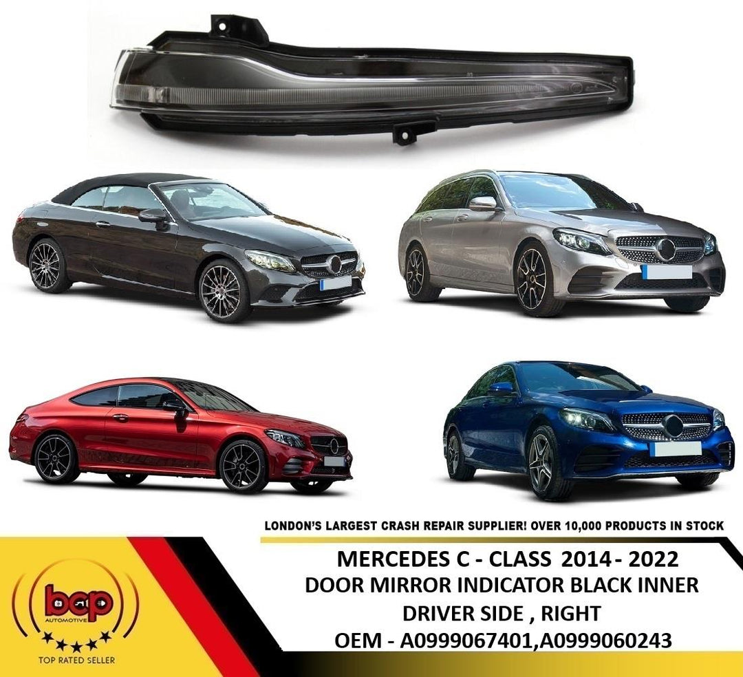 MERCEDES C-CLASS 2014 - 2022 DOOR WING MIRROR INDICATOR LED BLACK DRIVERS RIGHT