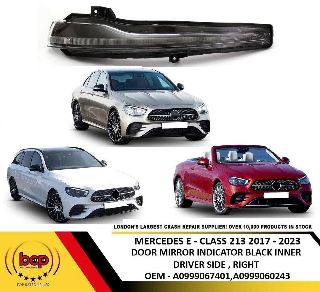 MERCEDES E - CLASS 2017-2023 DOOR WING MIRROR INDICATOR LED BLACK DRIVERS RIGHT