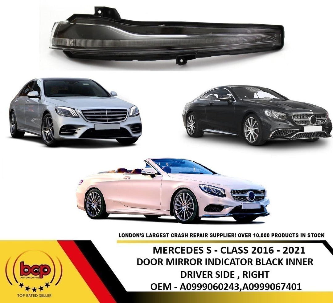 MERCEDES S-CLASS 2016 - 2021 DOOR WING MIRROR INDICATOR LED BLACK DRIVERS RIGHT