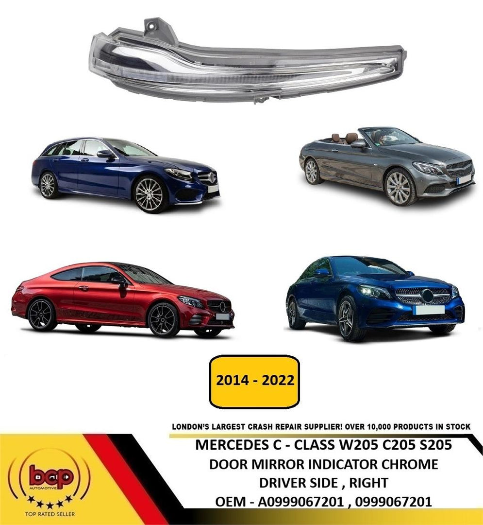 MERCEDES C CLASS W205 C205 S205 2014 - 2022 DOOR MIRROR INDICATOR CHROME RIGHT