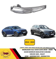 MERCEDES GLC X253 C253 2016 - 2024 DOOR MIRROR INDICATOR CHROME DRIVER RIGHT