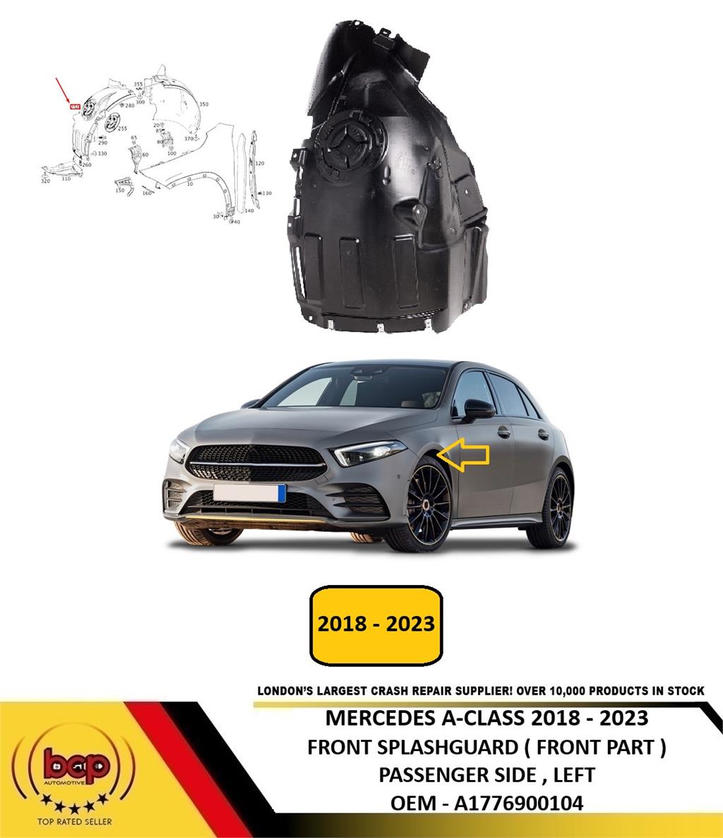 MERCEDES A - CLASS W177 2018 - 2023 FRONT SPLASHGUARD FRONT PART PASSENGER LEFT