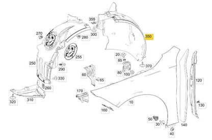 MERCEDES A - CLASS W177 2023 ON FRONT SPLASHGUARD REAR SECTION DRIVER RIGHT