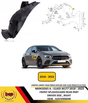 MERCEDES A -CLASS W177 2018 - 2023 FRONT SPLASHGUARD REAR SECTION DRIVER RIGHT