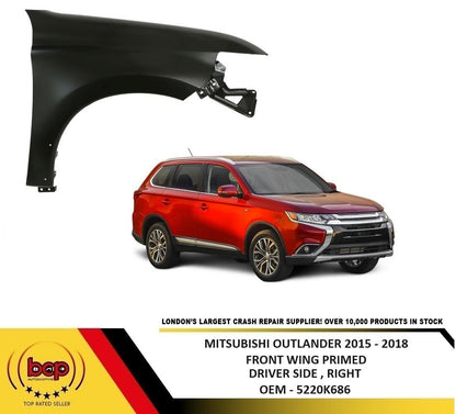 MITSUBISHI OUTLANDER 2015 -2018 FRONT WING DRIVER SIDE FENDER PANEL RIGHT PRIMED