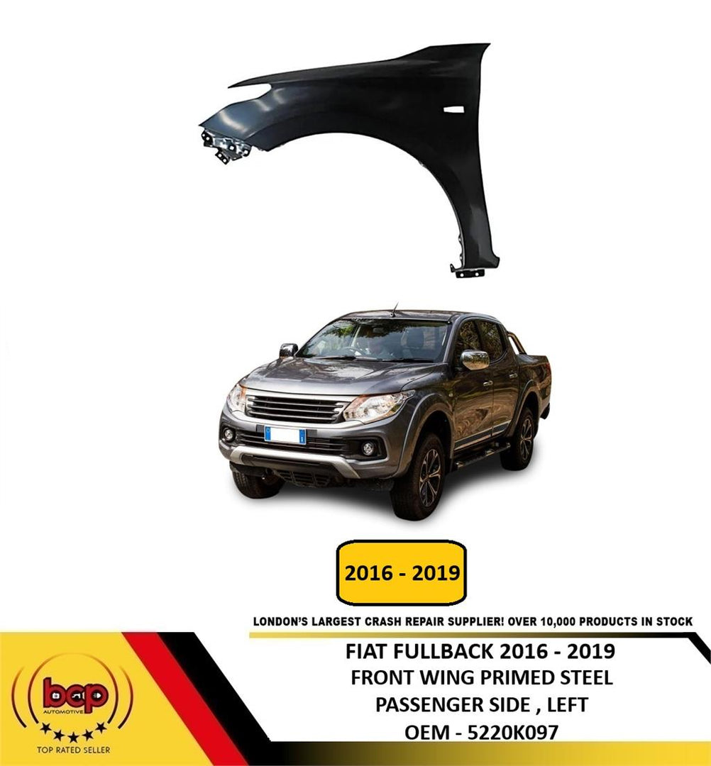 FIAT FULLBACK 2016 - 2019 FRONT WING PRIMED STEEL PASSENGER SIDE LEFT