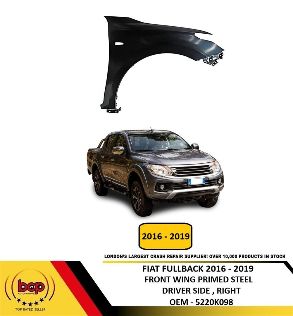 FIAT FULLBACK 2016 - 2019 FRONT WING PRIMED STEEL DRIVER SIDE RIGHT