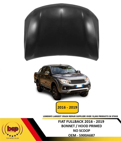 FIAT FULLBACK 2016 - 2019 FRONT BONNET HOOD PRIMED NO SCOOP 5900A687