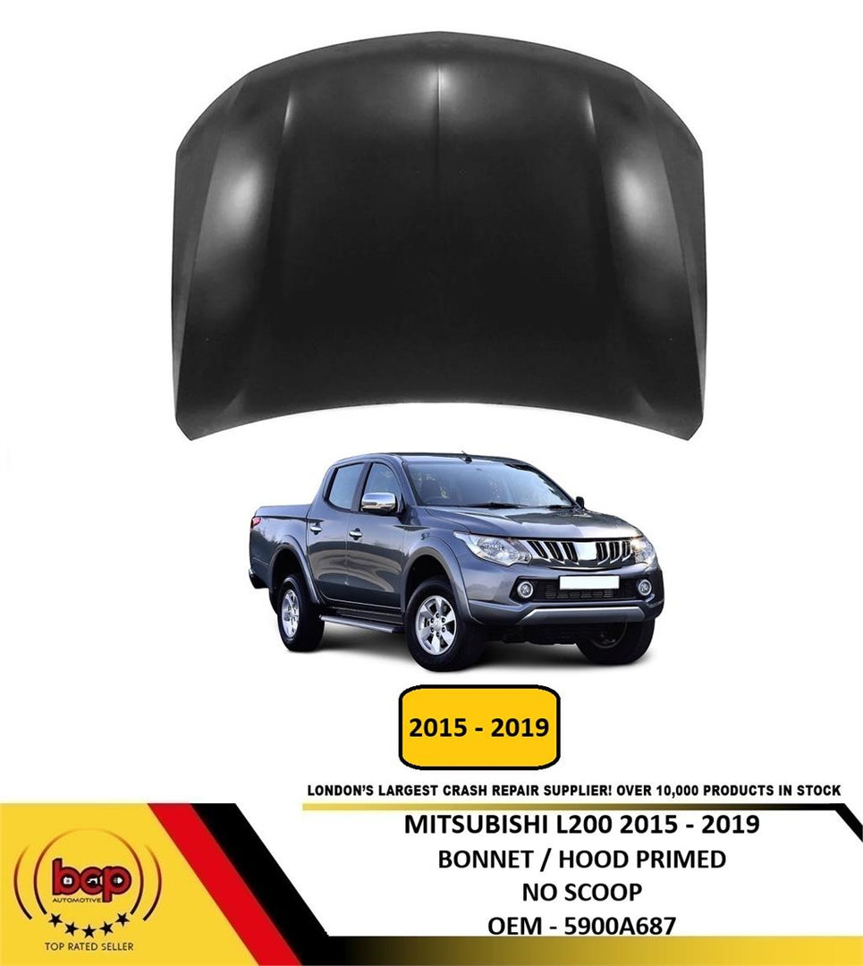 MITSUBSHI L200 2015 – 2019 FRONT BONNET HOOD PRIMED NO SCOOP 5900A687