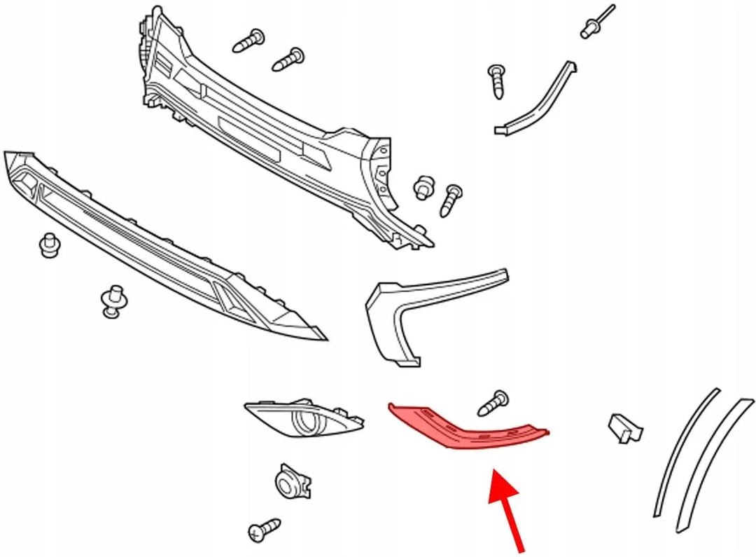 MITSUBISHI OUTLANDER 2015 - 2018 FRONT LOWER GRILLE CHROME MOULDING PASSENGERS