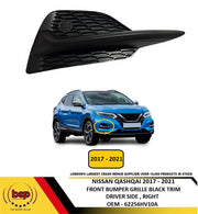 NISSAN QASHQAI 2017 – 2021 FRONT BUMPER GRILLE WITH BLACK TRIM DRIVER RIGHT