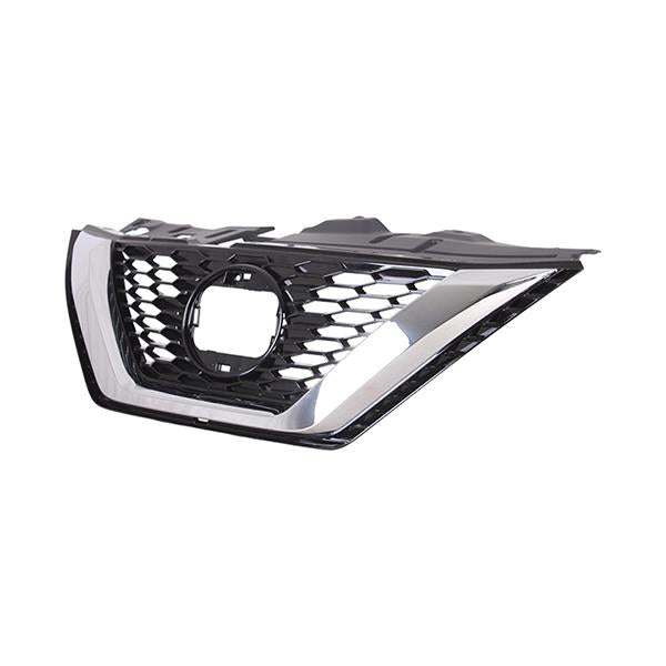 FOR NISSAN QASHQAI 2017 - 2021 FRONT GRILLE WITH CHROME with CARMERA hole