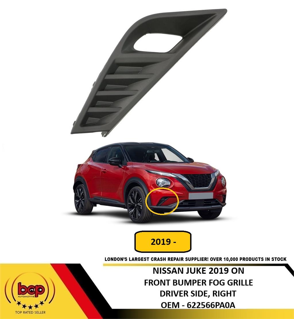 NISSAN JUKE 2019 ON FRONT BUMPER FOG LIGHT GRILLE SURROUND DRIVER SIDE RIGHT