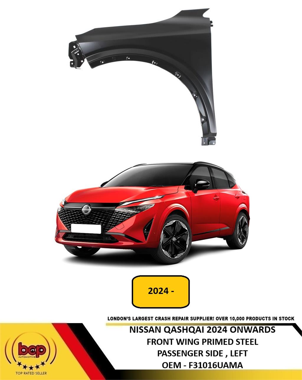 NISSAN QASHQAI 2024 ON FRONT WING FENDER PRIMED STEEL PASSENGER SIDE LEFT